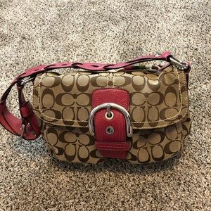Brown and Pink Coach purse